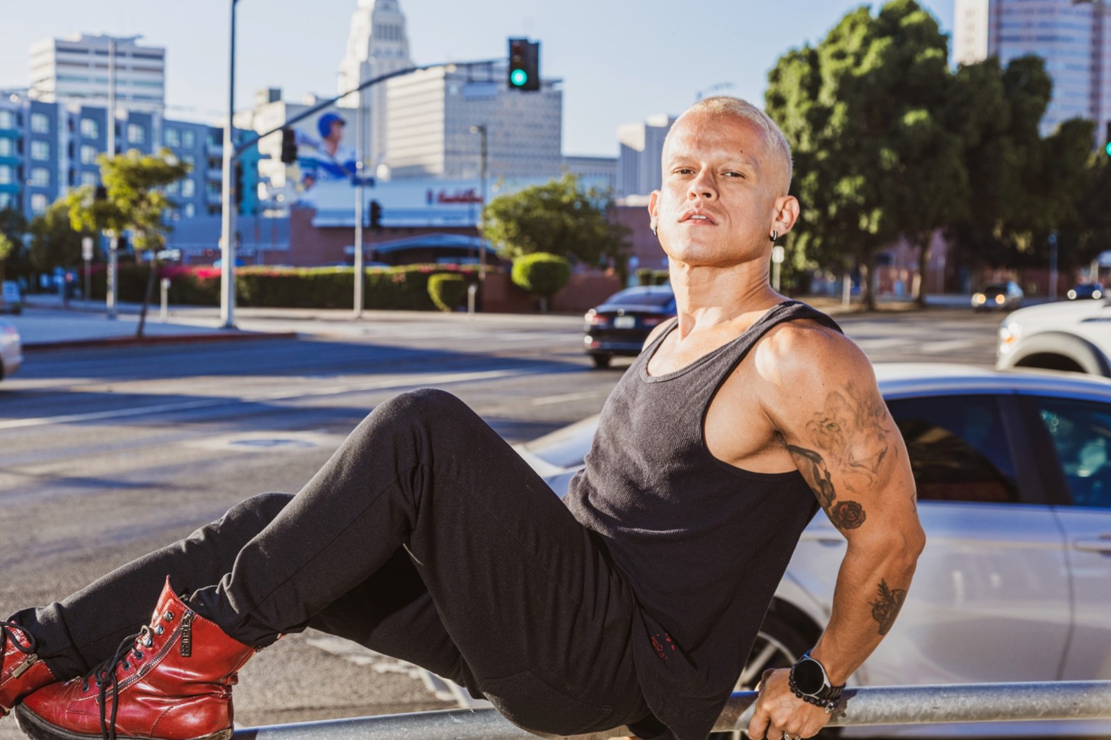 Pedro in an urban artist portrait